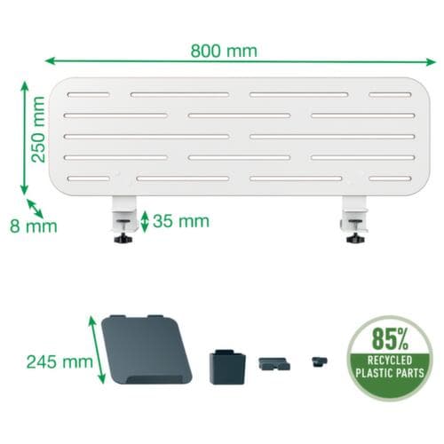 Leitz Plaque perforée Ergo pour table de bureau, hauteur 270 mm