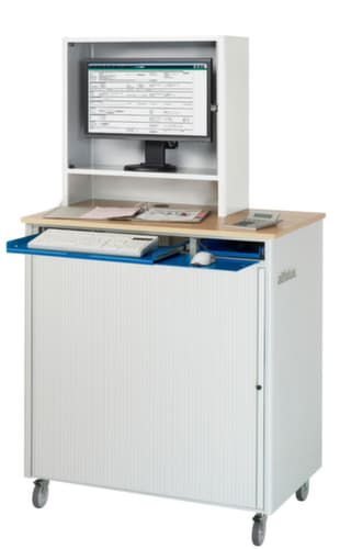 RAU Armoire pour PC mobile adlatus 2665 avec volet roulant, RAL7035 gris clair/RAL7035 gris clair