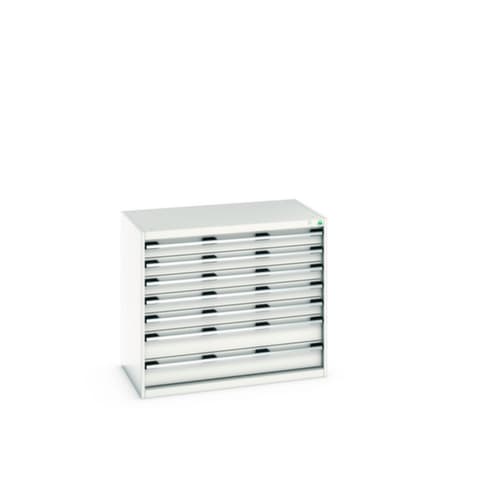 bott Armoire à tiroirs cubio surface de base 1050x650 mm, 7 tiroir(s), RAL7035 gris clair/RAL7035 gris clair