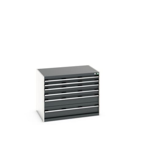 bott Armoire à tiroirs cubio surface de base 1050x750 mm, 6 tiroir(s), RAL7035 gris clair/RAL7016 gris anthracite
