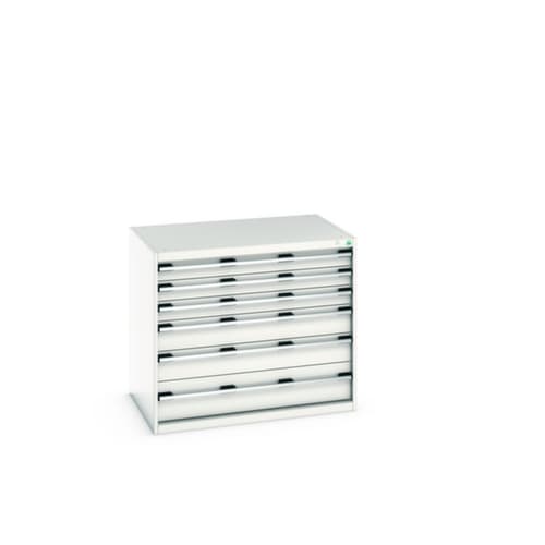 bott Armoire à tiroirs cubio surface de base 1050x750 mm, 6 tiroir(s), RAL7035 gris clair/RAL7035 gris clair