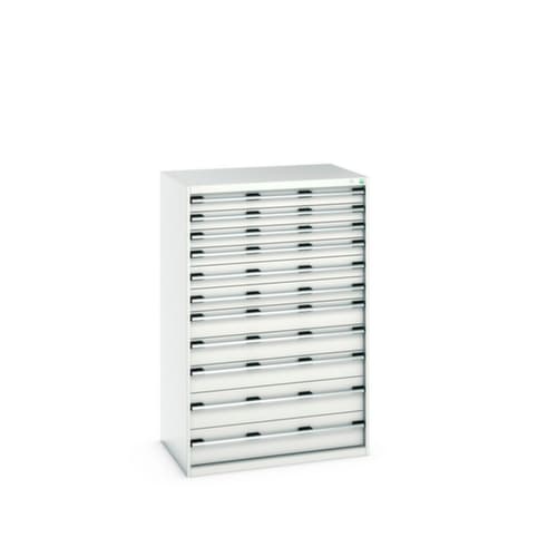 bott Armoire à tiroirs cubio surface de base 1050x750 mm, 11 tiroir(s), RAL7035 gris clair/RAL7035 gris clair