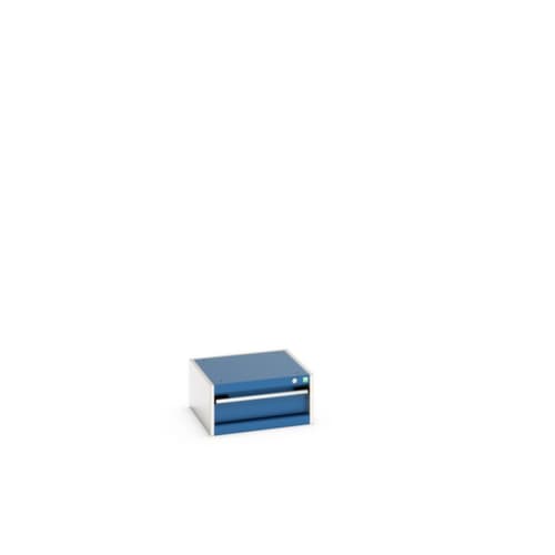 bott Armoire à tiroirs cubio surface de base 525x525 mm, 1 tiroir(s), RAL7035 gris clair/RAL5010 bleu gentiane