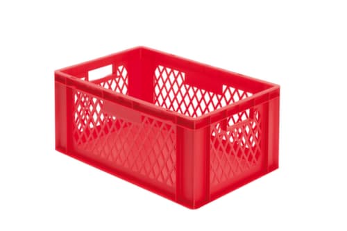 Lakape Bac gerbable norme Europe Favorit avec face avant ouverte + parois ajourées, rouge, capacité 51 l