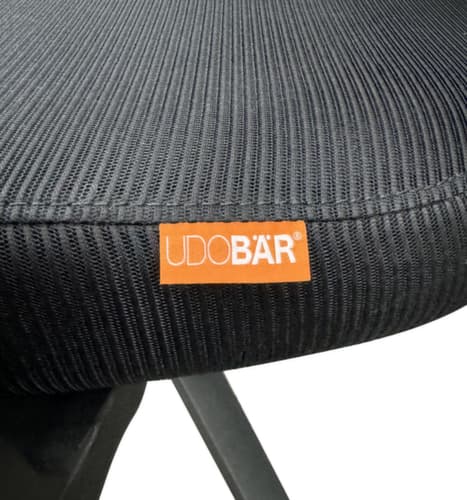 UDOBÄR Siège de bureau pivotant Iron avec mécanisme synchrone, dossier maille avec support, noir