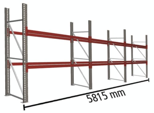 META Rayonnage à palettes MULTIPAL pour 18 palettes, largeur 5815 mm, 3 niveaux de stockage