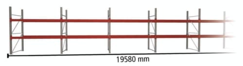 META Rayonnage à palettes MULTIPAL pour 63 palettes, largeur 19580 mm, 3 niveaux de stockage