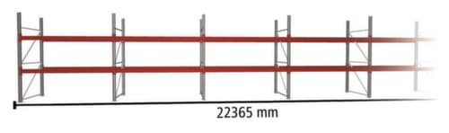 META Rayonnage à palettes MULTIPAL pour 72 palettes, largeur 22365 mm, 2 niveaux de stockage