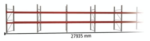 META Rayonnage à palettes MULTIPAL pour 90 palettes, largeur 27935 mm, 3 niveaux de stockage