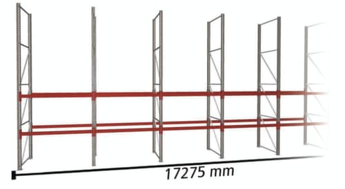 META Rayonnage à palettes MULTIPAL pour 54 palettes, largeur 17275 mm, 3 niveaux de stockage