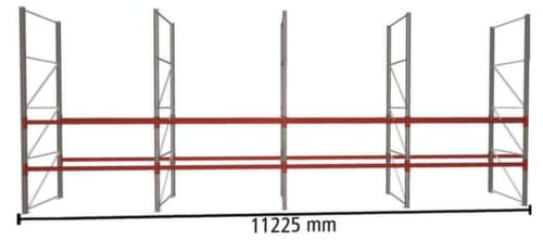 META Rayonnage à palettes MULTIPAL pour 36 palettes, largeur 11225 mm, 3 niveaux de stockage