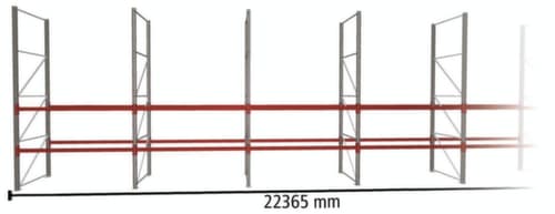 META Rayonnage à palettes MULTIPAL pour 72 palettes, largeur 22365 mm, 3 niveaux de stockage