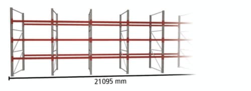 META Rayonnage à palettes MULTIPAL pour 88 palettes, largeur 21095 mm, 4 niveaux de stockage