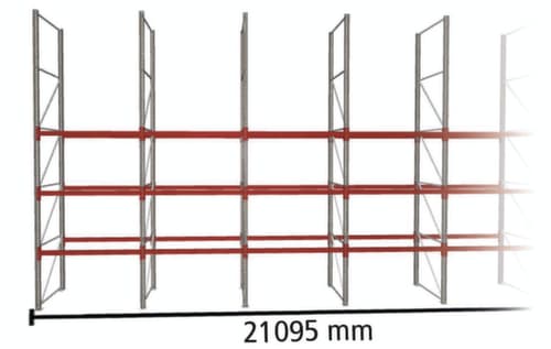 META Rayonnage à palettes MULTIPAL pour 88 palettes, largeur 21095 mm, 4 niveaux de stockage