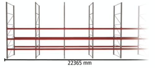 META Rayonnage à palettes MULTIPAL pour 96 palettes, largeur 22365 mm, 4 niveaux de stockage