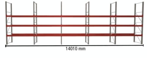 META Rayonnage à palettes MULTIPAL pour 40 palettes, largeur 14010 mm, 4 niveaux de stockage