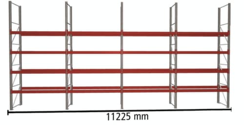 META Rayonnage à palettes MULTIPAL pour 40 palettes, largeur 11225 mm, 5 niveaux de stockage