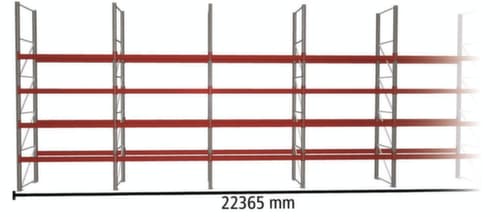 META Rayonnage à palettes MULTIPAL pour 80 palettes, largeur 22365 mm, 5 niveaux de stockage
