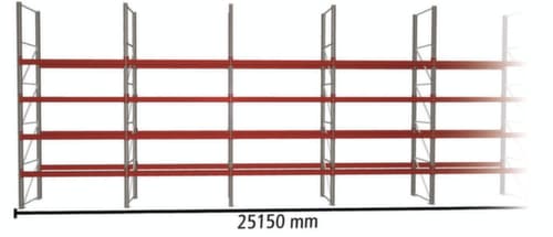 META Rayonnage à palettes MULTIPAL pour 90 palettes, largeur 25150 mm, 5 niveaux de stockage