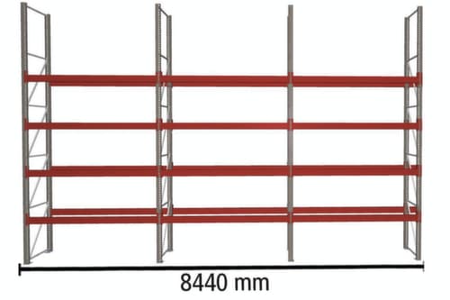 META Rayonnage à palettes MULTIPAL pour 45 palettes, largeur 8440 mm, 5 niveaux de stockage