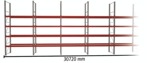 META Rayonnage à palettes MULTIPAL pour 165 palettes, largeur 30720 mm, 5 niveaux de stockage