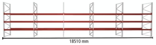 META Rayonnage à palettes MULTIPAL pour 80 palettes, largeur 18510 mm, 4 niveaux de stockage