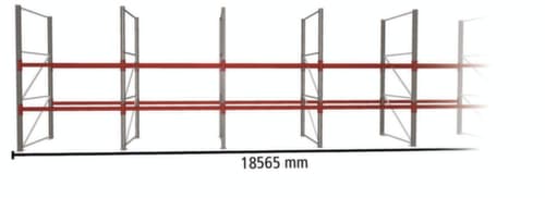 META Rayonnage à palettes MULTIPAL pour 32 palettes, largeur 18565 mm, 2 niveaux de stockage