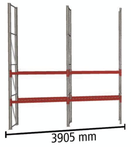META Rayonnage à palettes MULTIPAL pour 8 palettes, largeur 3905 mm, 4 niveaux de stockage