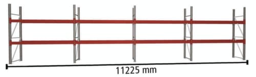 META Rayonnage à palettes MULTIPAL pour 24 palettes, largeur 11225 mm, 3 niveaux de stockage