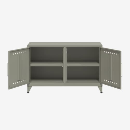 Bisley Buffet bas Fern Cabby avec passage de câble et fixation pour câbles