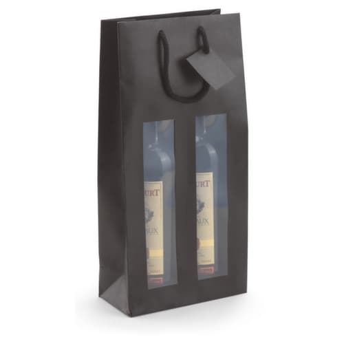 10 sacs vitrine noirs pour 2 bouteilles