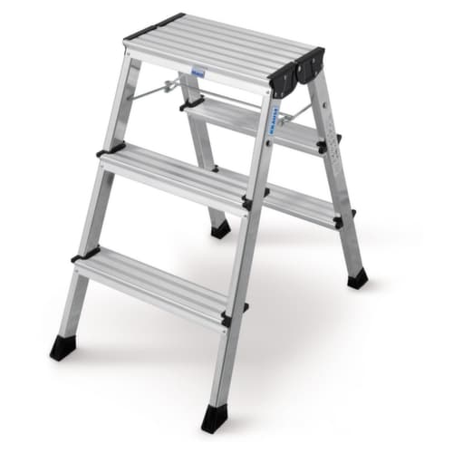 Marchepied pliante aluminium sur roulette et avec 3 marches
