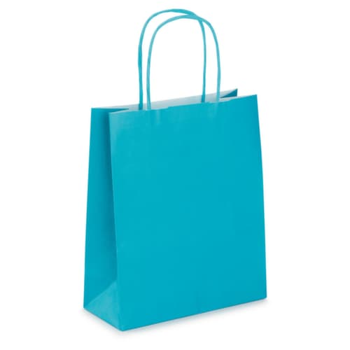 50 mini-sacs kraft turquoises