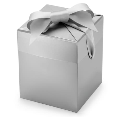 25 boîtes cadeau grises avec noeud de satin