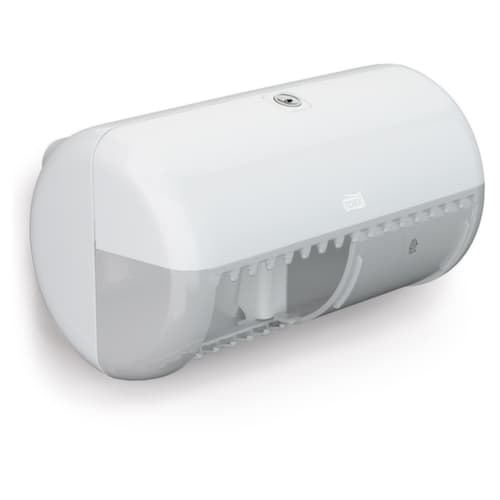 Distributeur de papier hygiénique pour 2 rouleaux, ABS, blanc