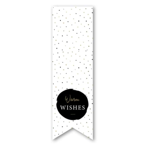 200 étiquettes cadeau avec message "Warm Wishes"