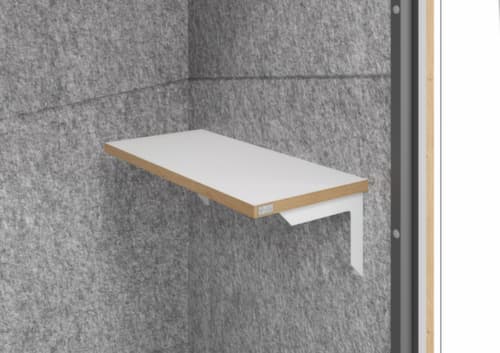 cabine téléphonique Silent Space, hauteur x largeur 2175 x 1035 mm, paroi gris chiné/blanc