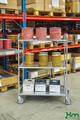 Kongamek Chariot à étagères, force 250 kg, 4 plateaux