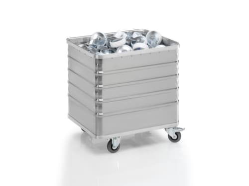 Gmöhling Chariot conteneur aluminium G®-TRANS, capacité 223 l