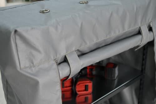 armoire de recharge de batteries Akku-Safe L avec housse anti-feu, gris/gris