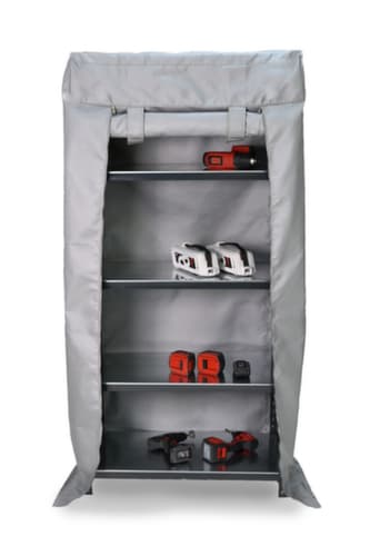 armoire de recharge de batteries Akku-Safe L avec housse anti-feu, gris/gris