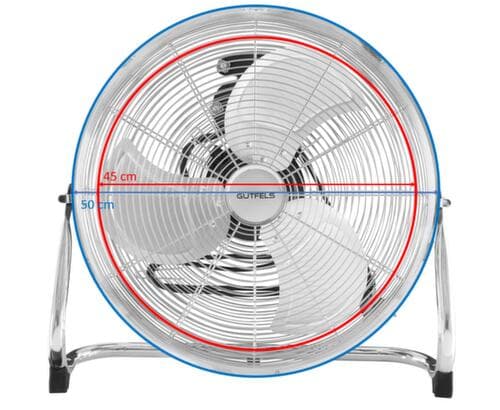 Ventilateur de sol, design inox