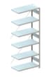 META Panneau d'extension pour le rayonnage sans CLIP vis, hauteur x largeur x profondeur 2500 x 756 x 536 mm, 6 tablettes