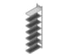 hofe Rayonnage sans boulons pour classeurs élément suivant, 7 tablettes, RAL9006 aluminium blanc