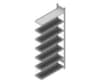 hofe Rayonnage sans boulons pour classeurs élément suivant, 7 tablettes, RAL9006 aluminium blanc