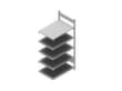 hofe Porte-documents sans vis Zone de fixation pour une utilisation des deux côtés, 5 tablettes, RAL9006 aluminium blanc