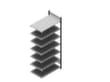 hofe Porte-documents sans vis Zone de fixation pour une utilisation des deux côtés, 6 tablettes, RAL7016 gris anthracite/RAL9006 aluminium blanc