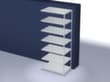 hofe Rayonnage à boulonner élément suivant, 7 tablettes, RAL7035 gris clair