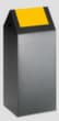 VAR Collecteur de recyclage WSG 55 S avec couvercle oscillant, 60 l, argent antique, couvercle RAL1023 jaune signalisation