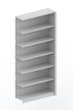 META Rayonnages de bureau Rayonnage d'extension, largeur 1006 mm, 6 HC, RAL7035 gris clair